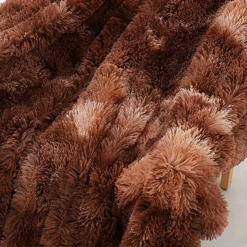 Tie-Dye Plush Double-Layer Blanket Nordic Style Soft Couch Bed All-Season