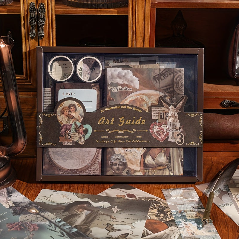 Vintage uslubidagi skrabbook stikerlari qog'oz to'plami - 125 dona