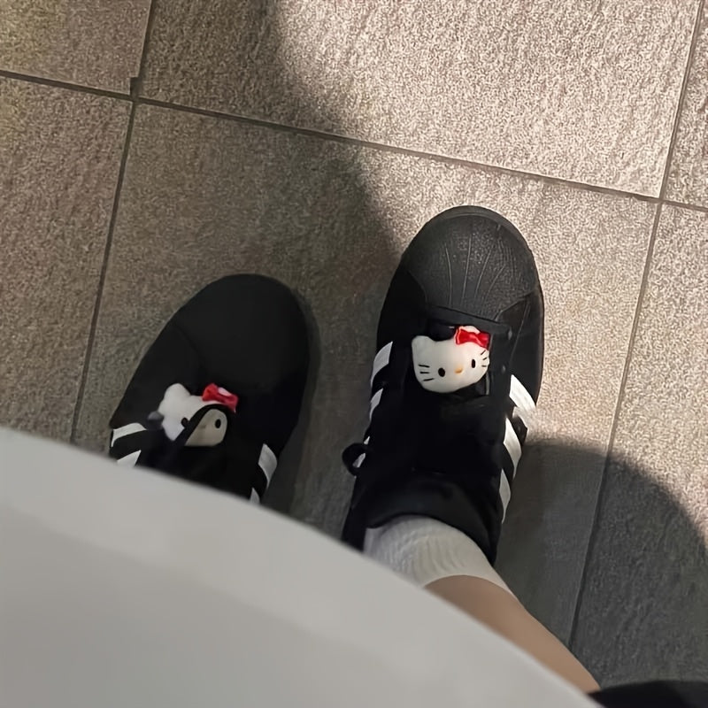 Kids Plush Shoe Laces 2/4pcs 3D Hello Kitty Sneakers Decorative