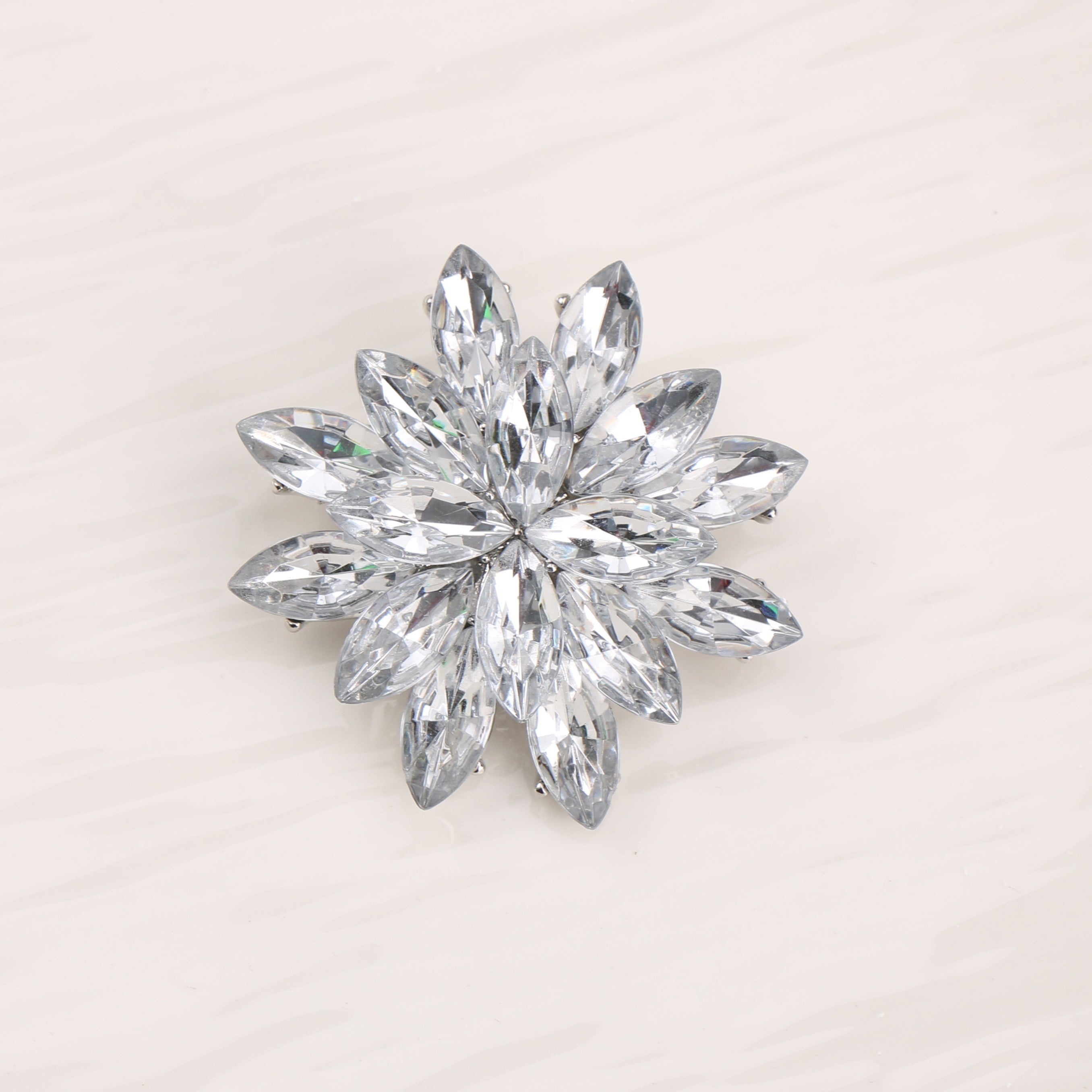 Elegant Snowflake Brooch Rhinestone Corsage Pin for Suits and Coats
