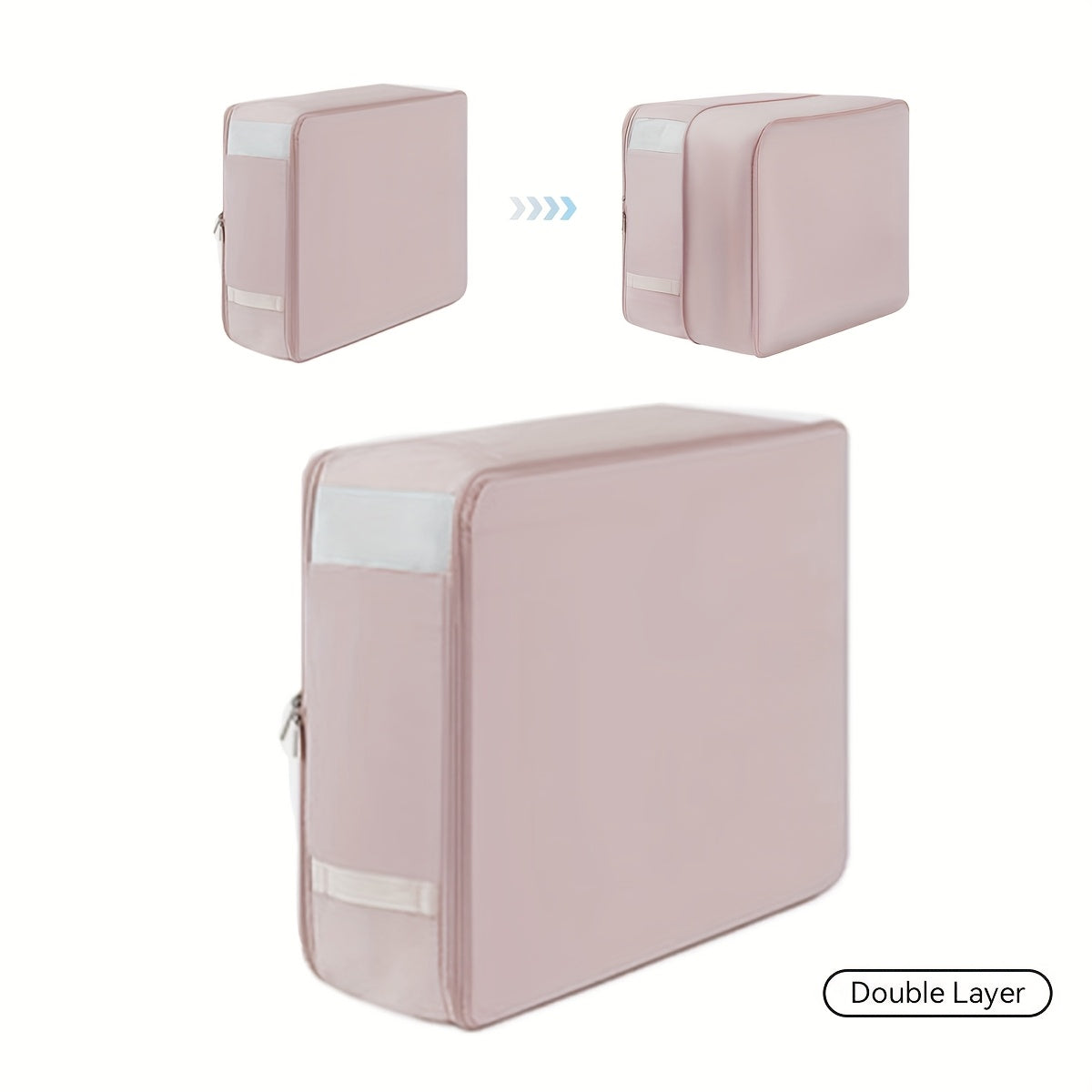 Portable Compression Storage Bag for Travel and Clothing Protection Gray Pink