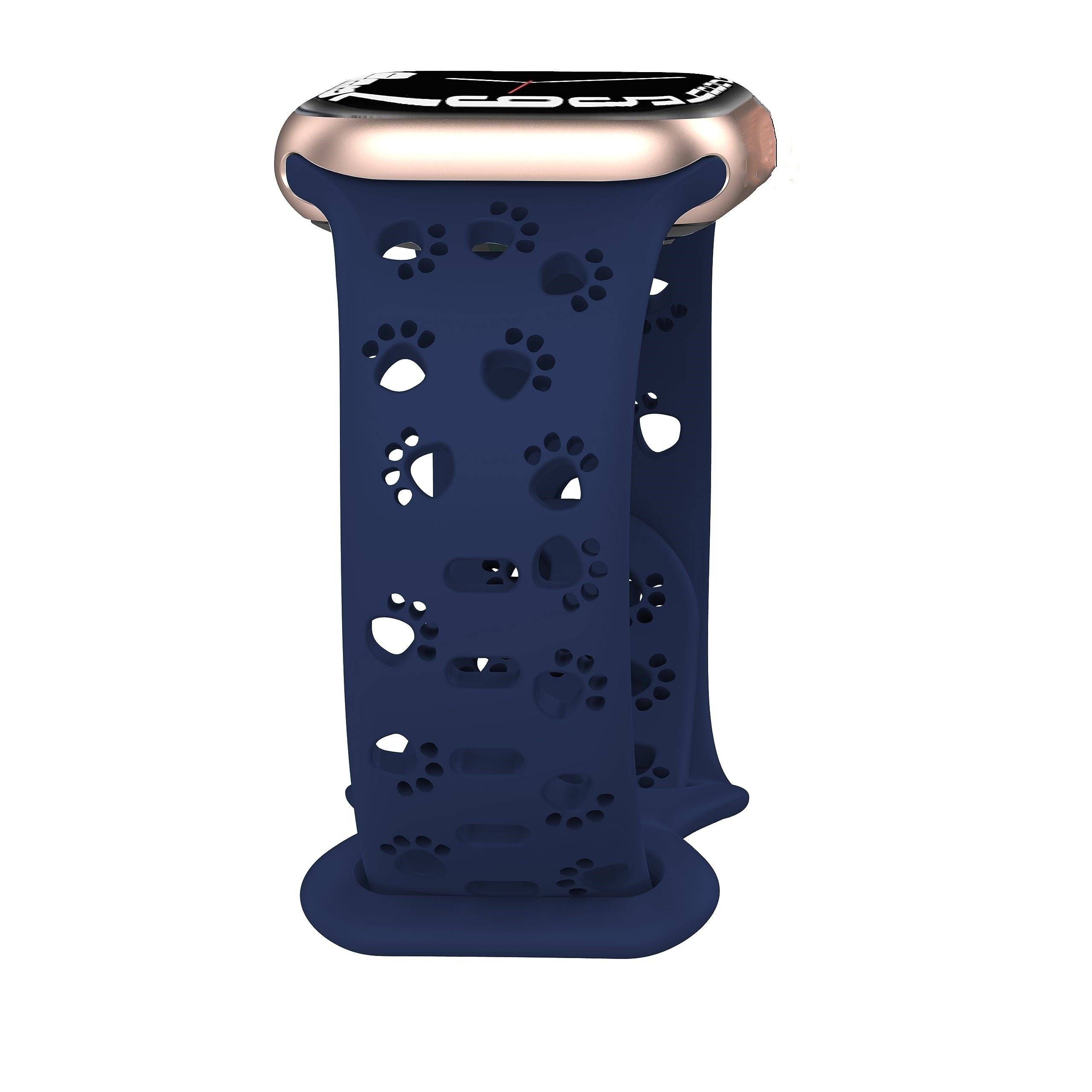 Силиконовый ремешок для часов с отпечатком лап животного, совместимый с Apple Watch серии 1-9, SE, Ultra, Ultra 2, S10, водостойкий, мягкий, дышащий, повседневный стиль, включает пряжку.