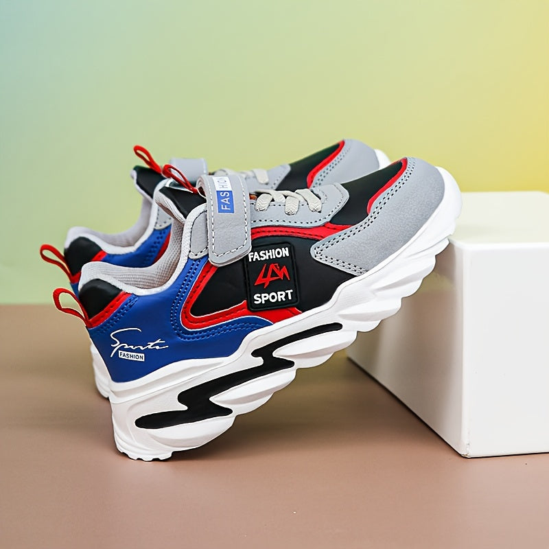 Boys' Sneakers Low Top Lightweight Stripes Navy Blue Turquoise Casual Sports