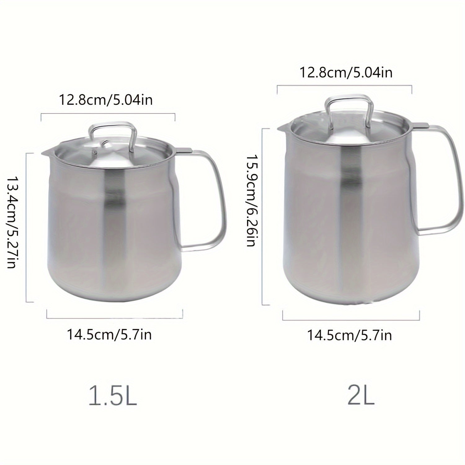 304 Stainless Steel Oil Pot with Drainer Basket Large Capacity Non-Leakage