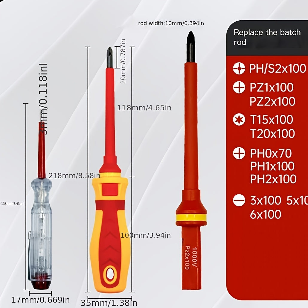 13-Piece Magnetic Screwdriver Set with Interchangeable Bits Durable Steel