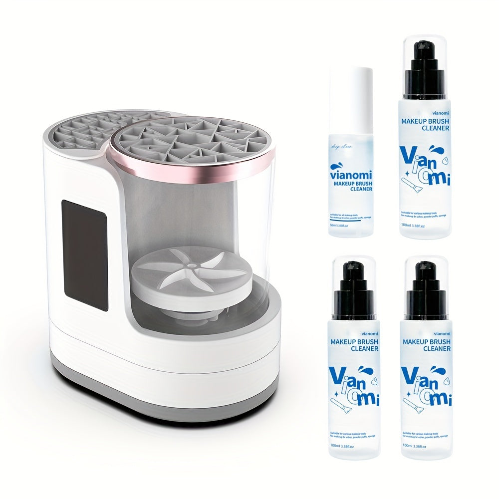 Electric Makeup Brush Cleaner Kit with UV Light Timer and Air-Dry Function
