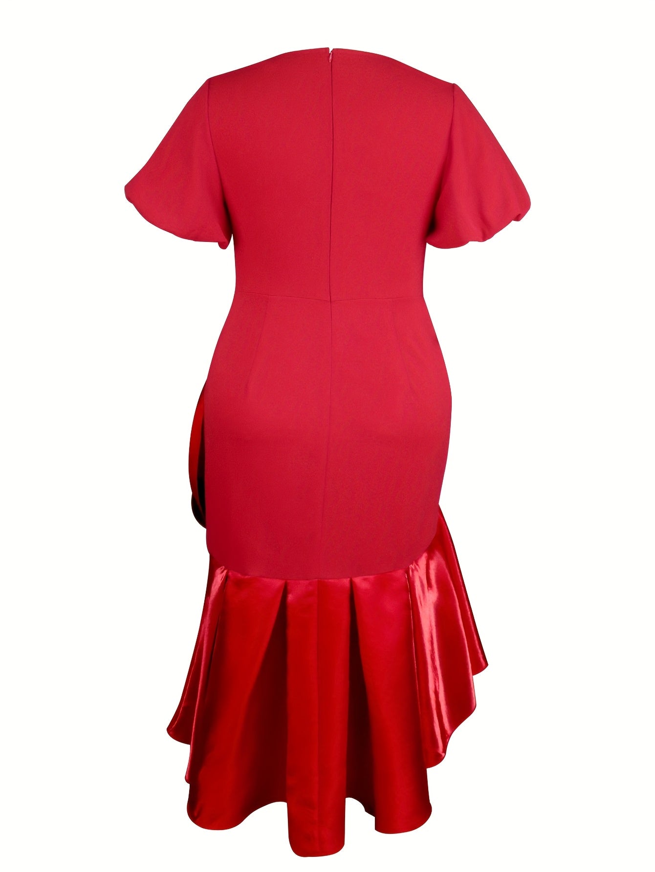 Women's Red Floral Off-Shoulder Mini Dress with Ruffle Hem for Parties