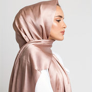 Solid Color Chiffon Shawl and Satin Hijab for Casual Outdoor Sun Protection