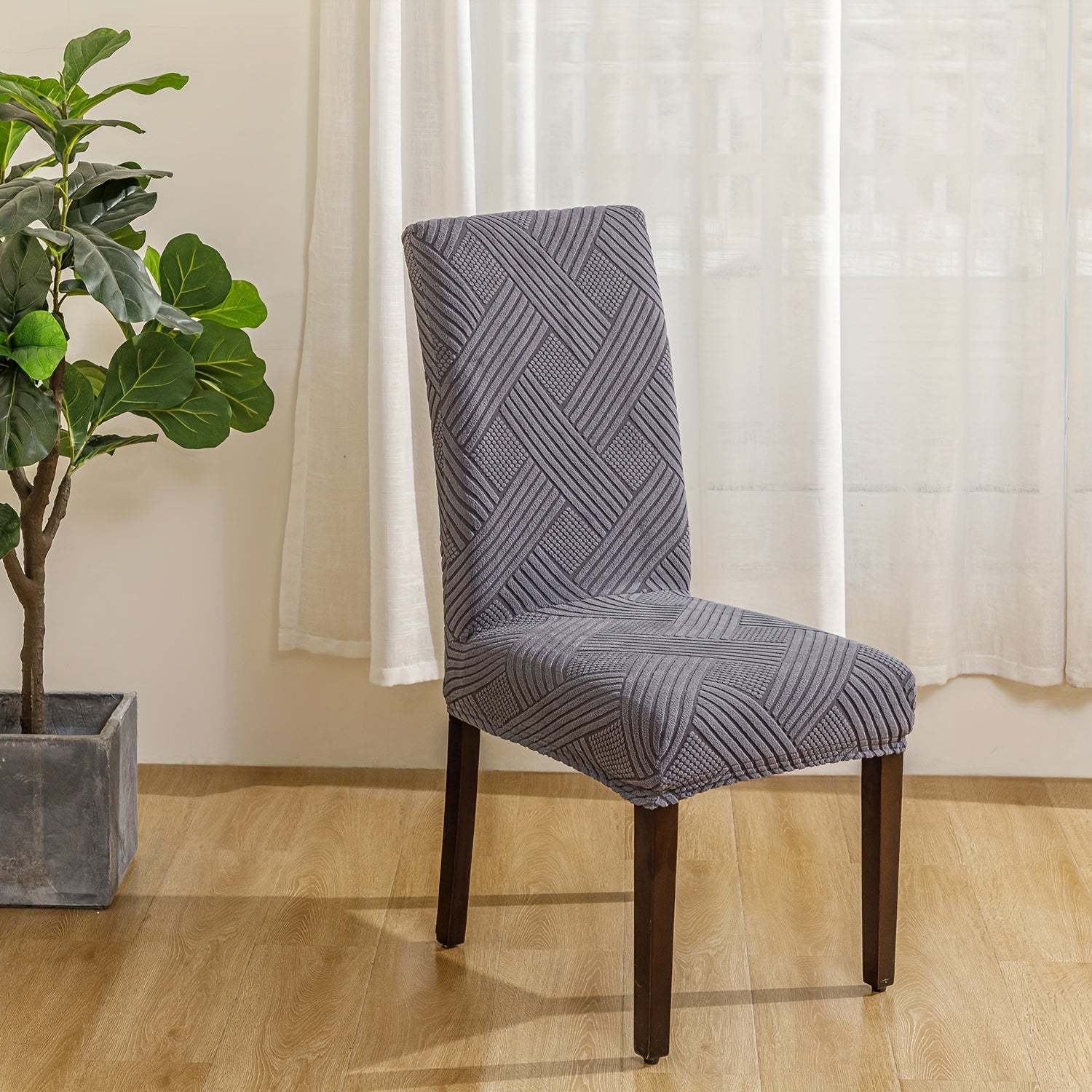 4/6 Piece Stretch Chair Slipcovers for Dining and Living Room Furniture Protection