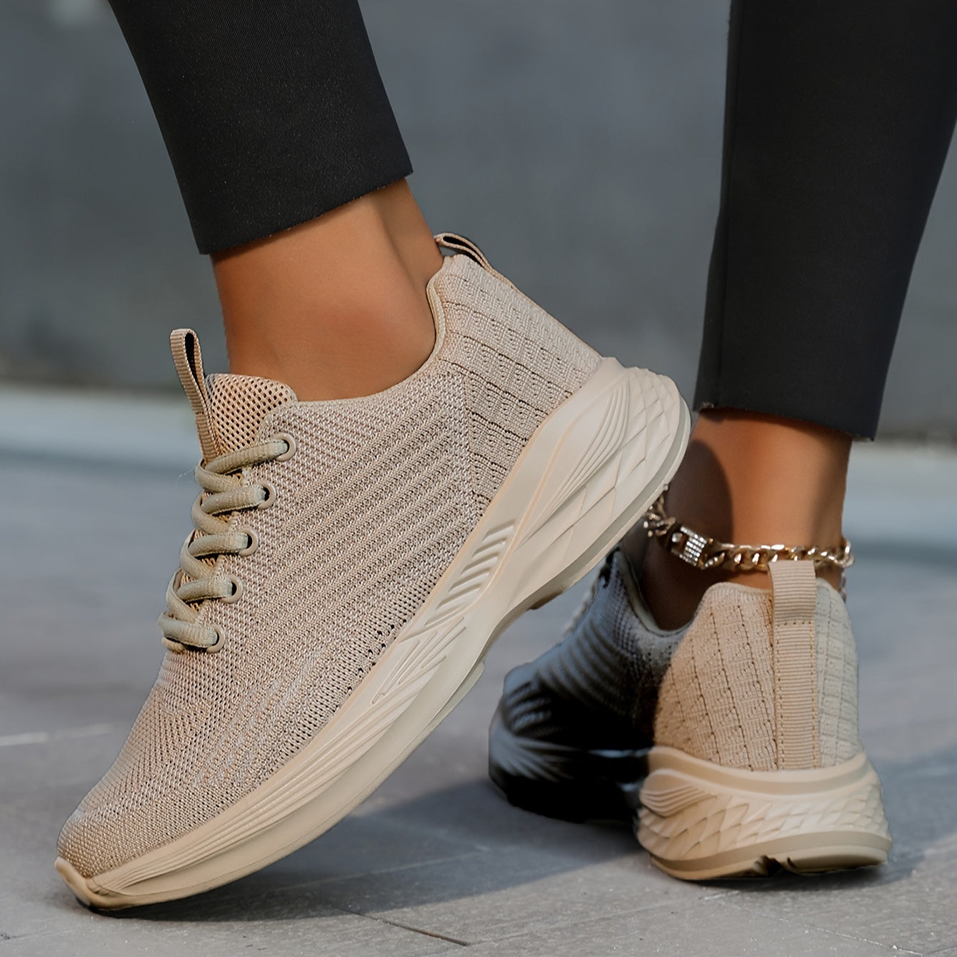 Zapatillas transpirables de mujer, casuales, de lona, con cordones, para exteriores, ligeras, de caña baja, deportivas