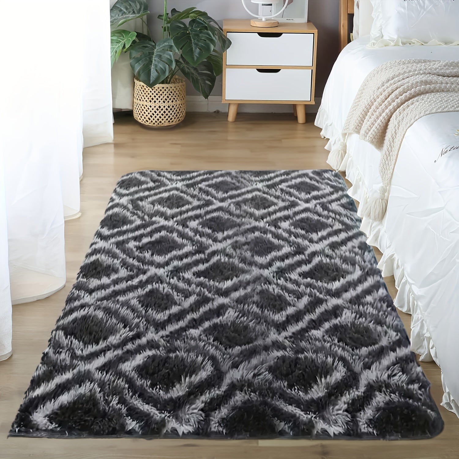 Soft Plush Drum Carpet Area Rug Non-Slip Washable Fabric Bedroom Living Room Dorm Decor