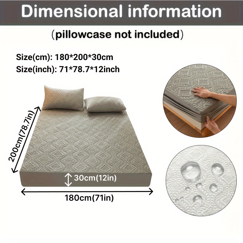 Waterproof Quilted Mattress Protector Fitted Sheet Teal 1-Piece Ultra-Soft Breathable