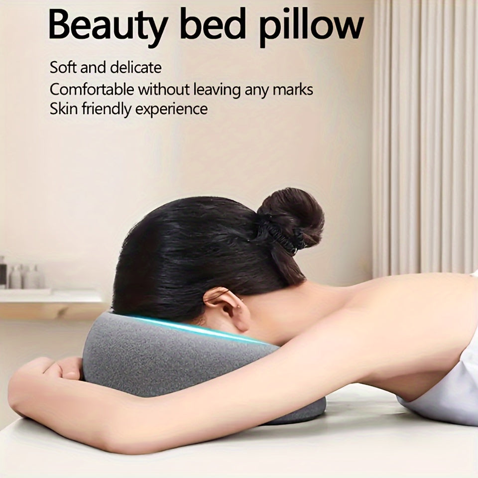 U-Shaped Memory Foam Face Pillow with Removable Cover for Spa and Travel