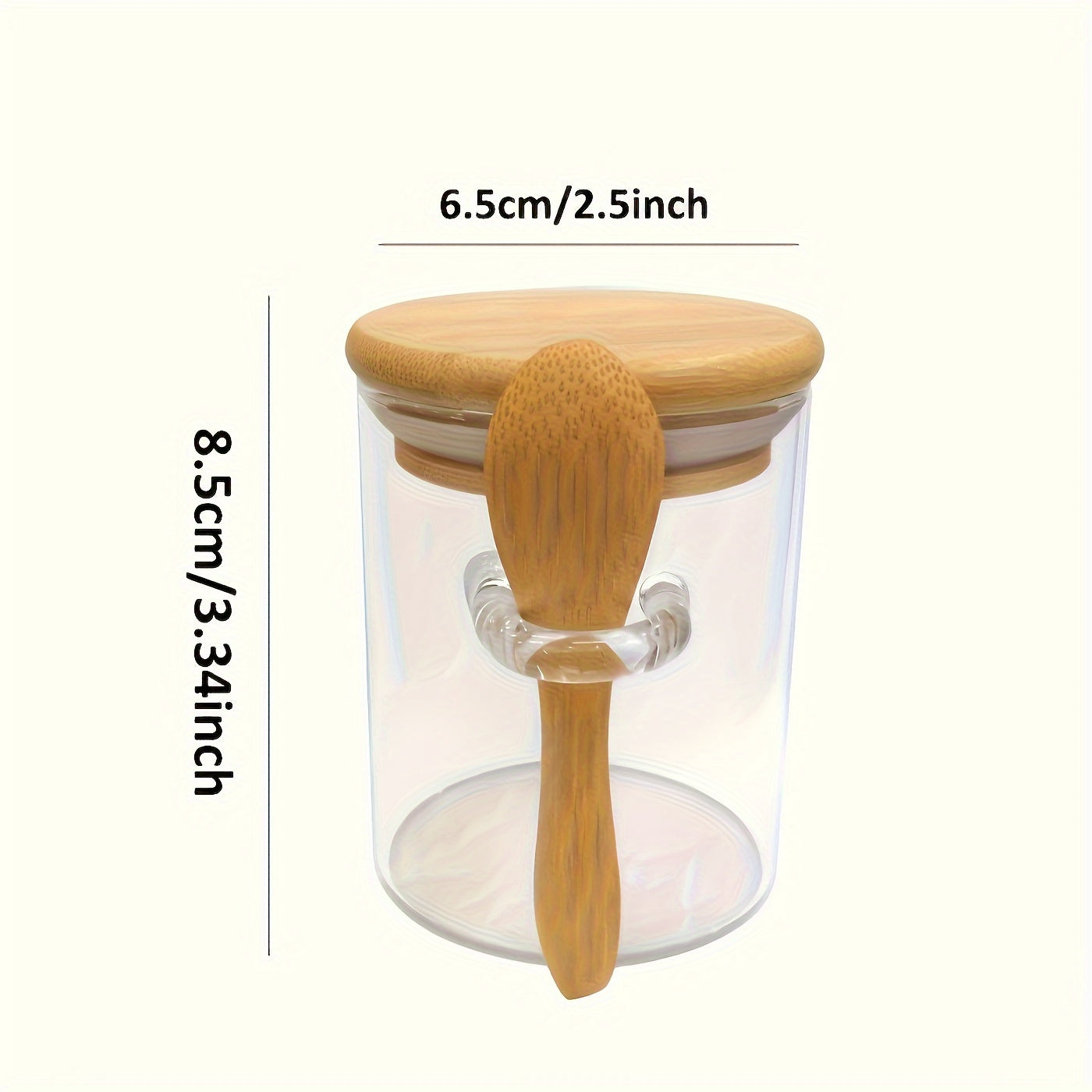 Multi-Functional Glass Storage Jar and Wooden Spoon Set for Tea Coffee Sugar