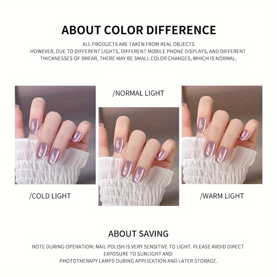 Women White Porcelain Cat Eye Nail Polish Gel with Magnetic Effect