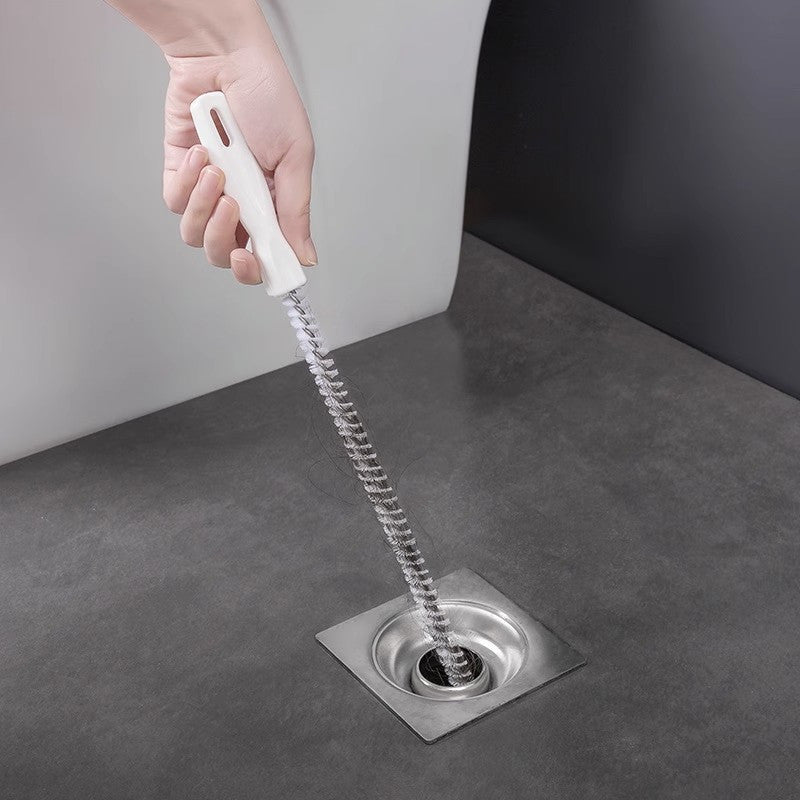 Herramienta para eliminar obstrucciones en desagües con cepillo de metal flexible para fregaderos de cocina y baño