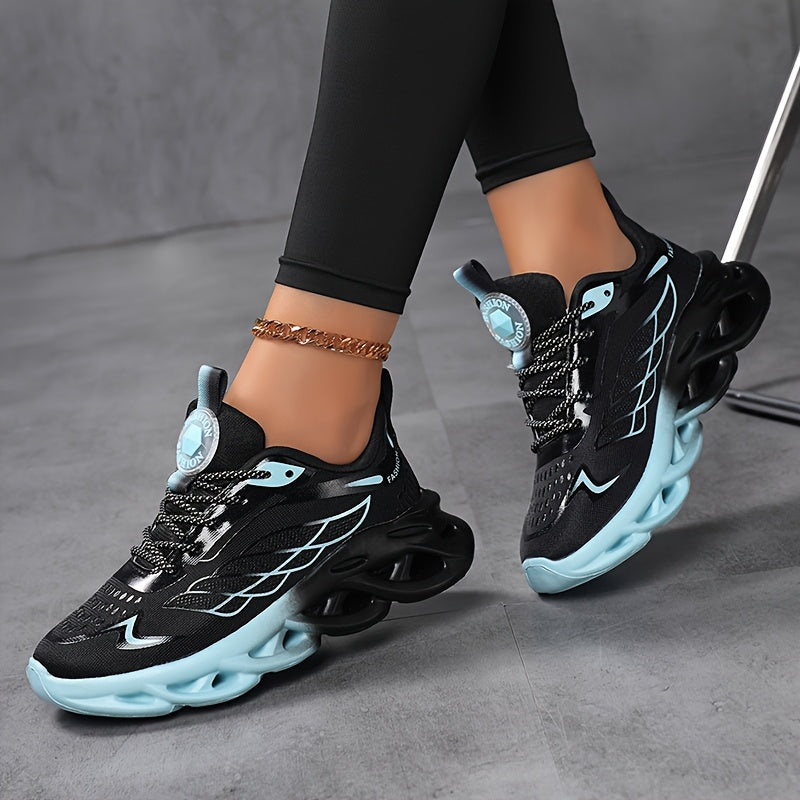 Women's Mesh Sneakers White Black Low-Top Running Casual Shoes
