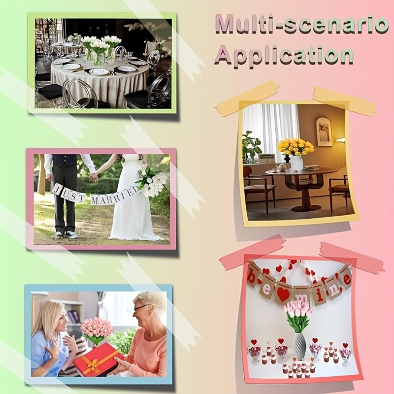 Artificial Tulips Set 18 Lifelike Plastic Spring Home Decor for Gifts and Events