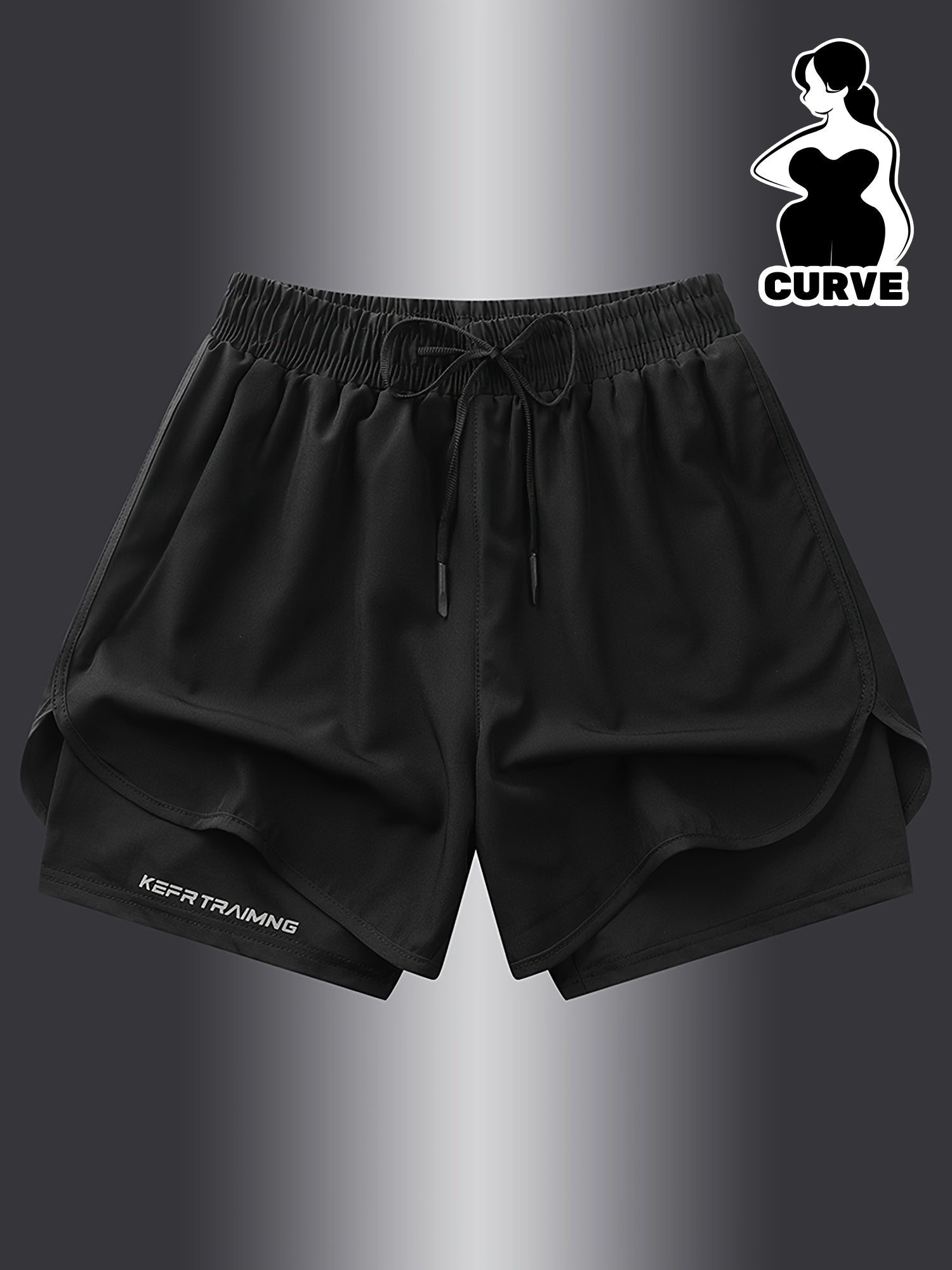 Women's Large Size Casual Sports Fake 2pcs Shorts Multicolor