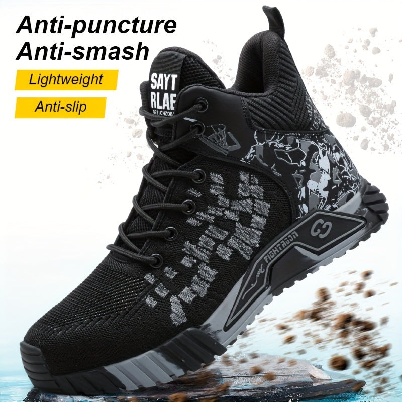 Women's Safety Work Shoes Breathable Mesh Toe Anti-Smash Slip-Resistant Black