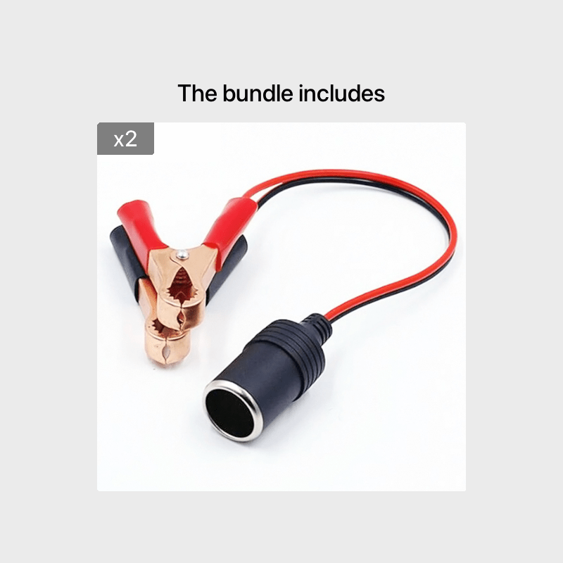 Universal 50A Battery Clamps with Alligator Crocodile Clips - Car Power Extension