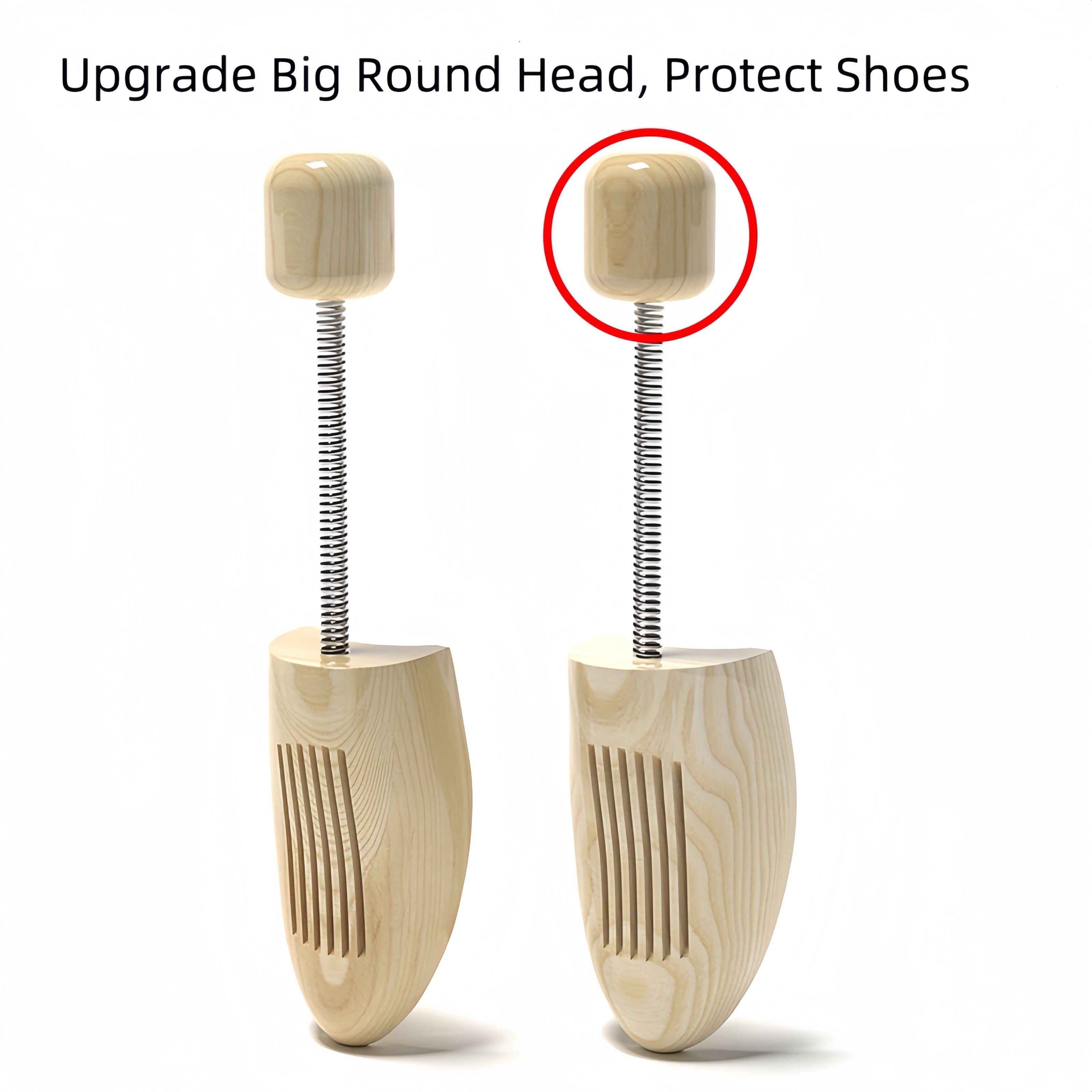 Unisex White Oak Shoe Trees with Ventilation Slots, Collapsible Travel Design