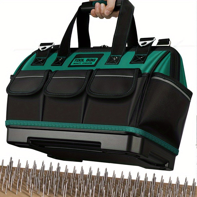 Waterproof Canvas Tool Bag for Woodworking and Maintenance Tools Green