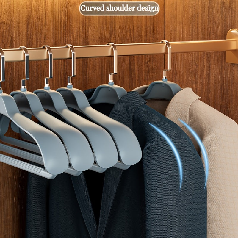 Juego de 5 perchas de ropa grises antideslizantes con hombro ancho para trajes y bolsos