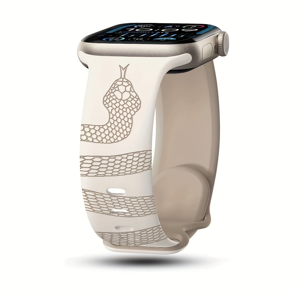 Silicone Apple Watch Band Snake Design Waterproof Durable Fits All Sizes for Summer Sports and Parties