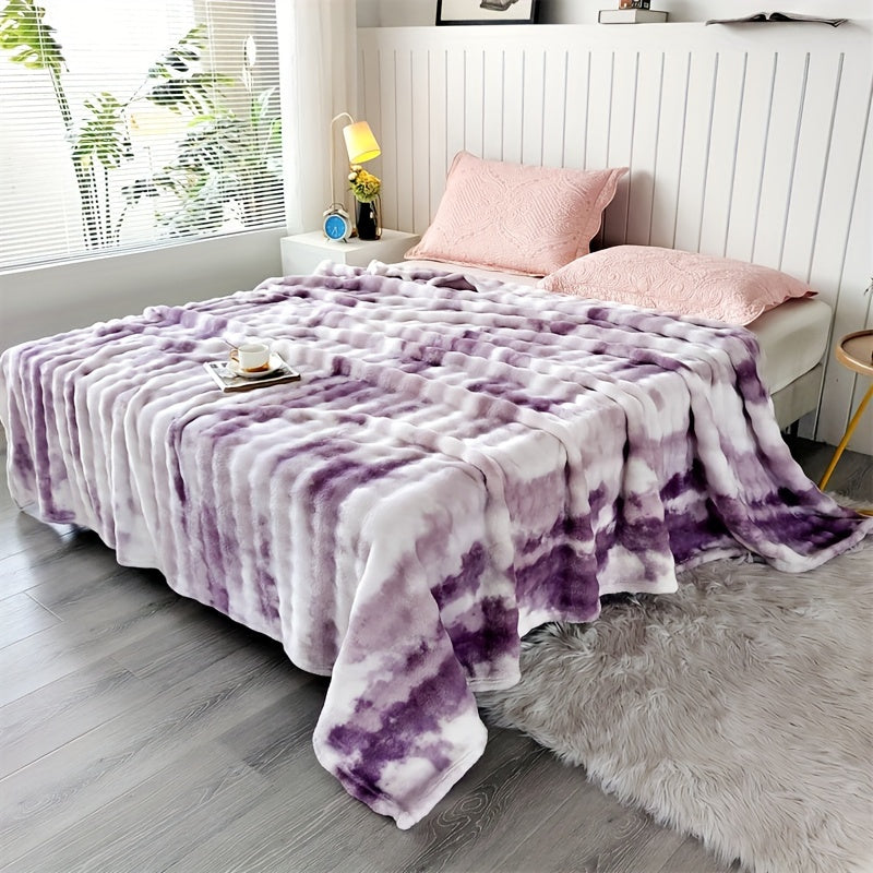 Soft Tie-Dye Faux Fur Throw Blanket for Couch Bed Sofa Travel 50x60 Inches
