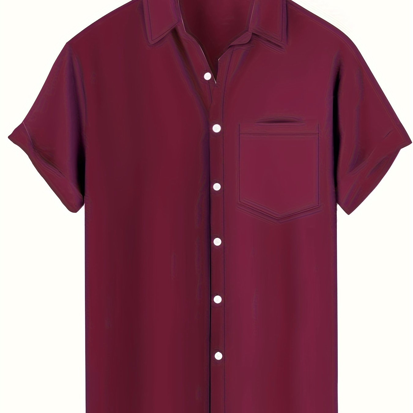 Camisa de tamaño grande para hombre en azul marino con cuello en V, ajuste ajustado, bolsillo en el pecho, con botones, tela no elástica para primavera y otoño