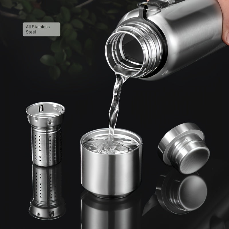 2000ml vakuum izolyatsiyalangan zanglamaydigan po'latdan yasalgan choynak, sayohat uchun portativ, tashqi qora