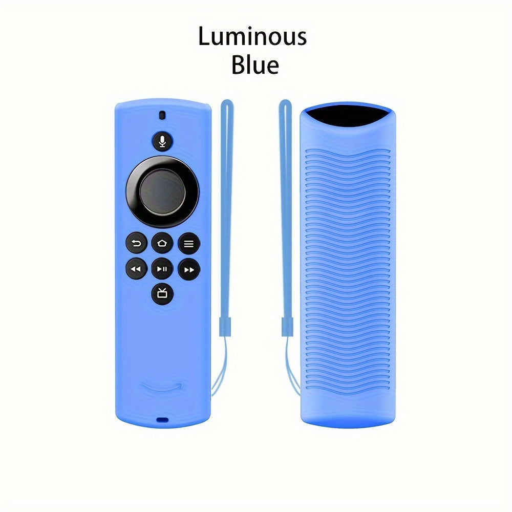 Funda de silicona para control remoto para Alexa Voice Remote Lite con cordón anticaídas y patrón de ondas