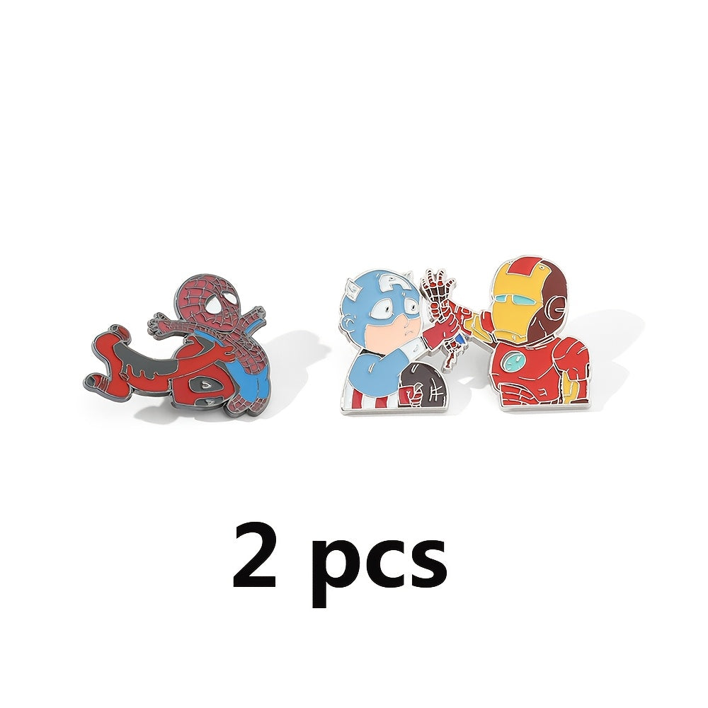 Cartoon Character Enamel Pins Deadpool and Iron Man Metal Badges for Clothing and Backpacks