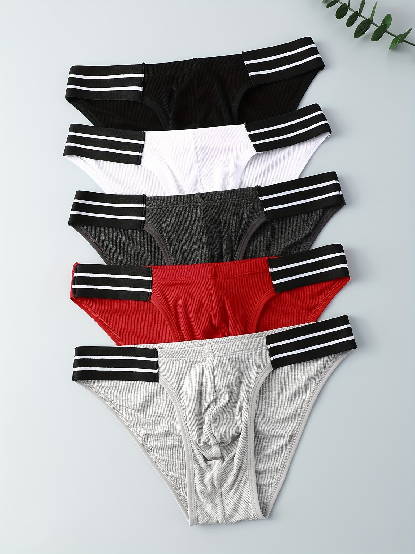 Men's 5-Pack Viscose Blend Briefs Breathable Stretchy Comfortable Casual Underwear