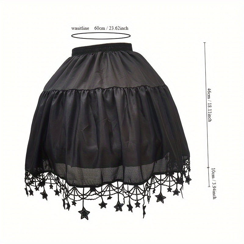 Women's Lace Edge Short Petticoat Under Skirt with Elastic Waist