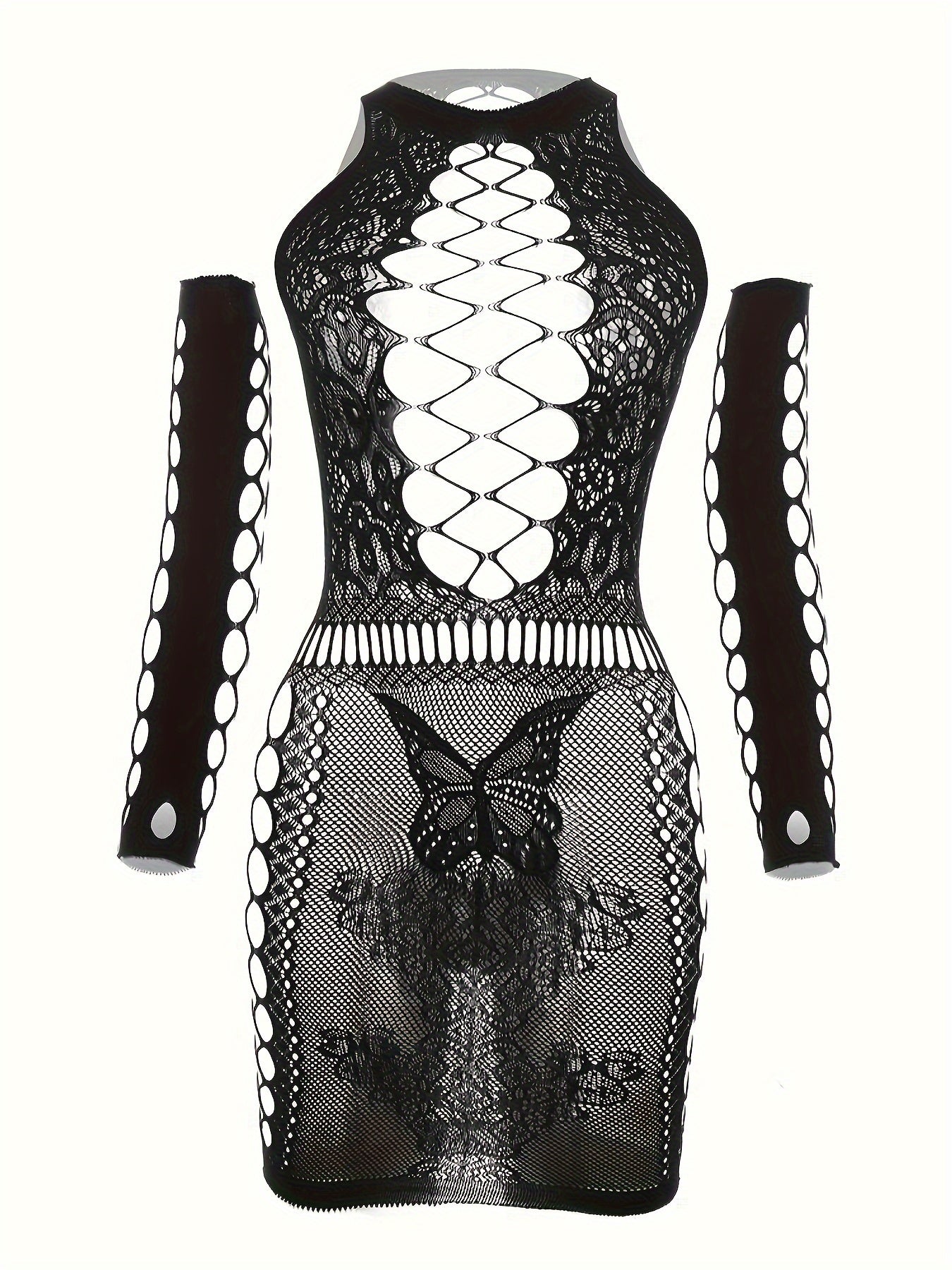 Women's Fishnet Bodycon Dress Set for Sexy Lingerie and Underwear