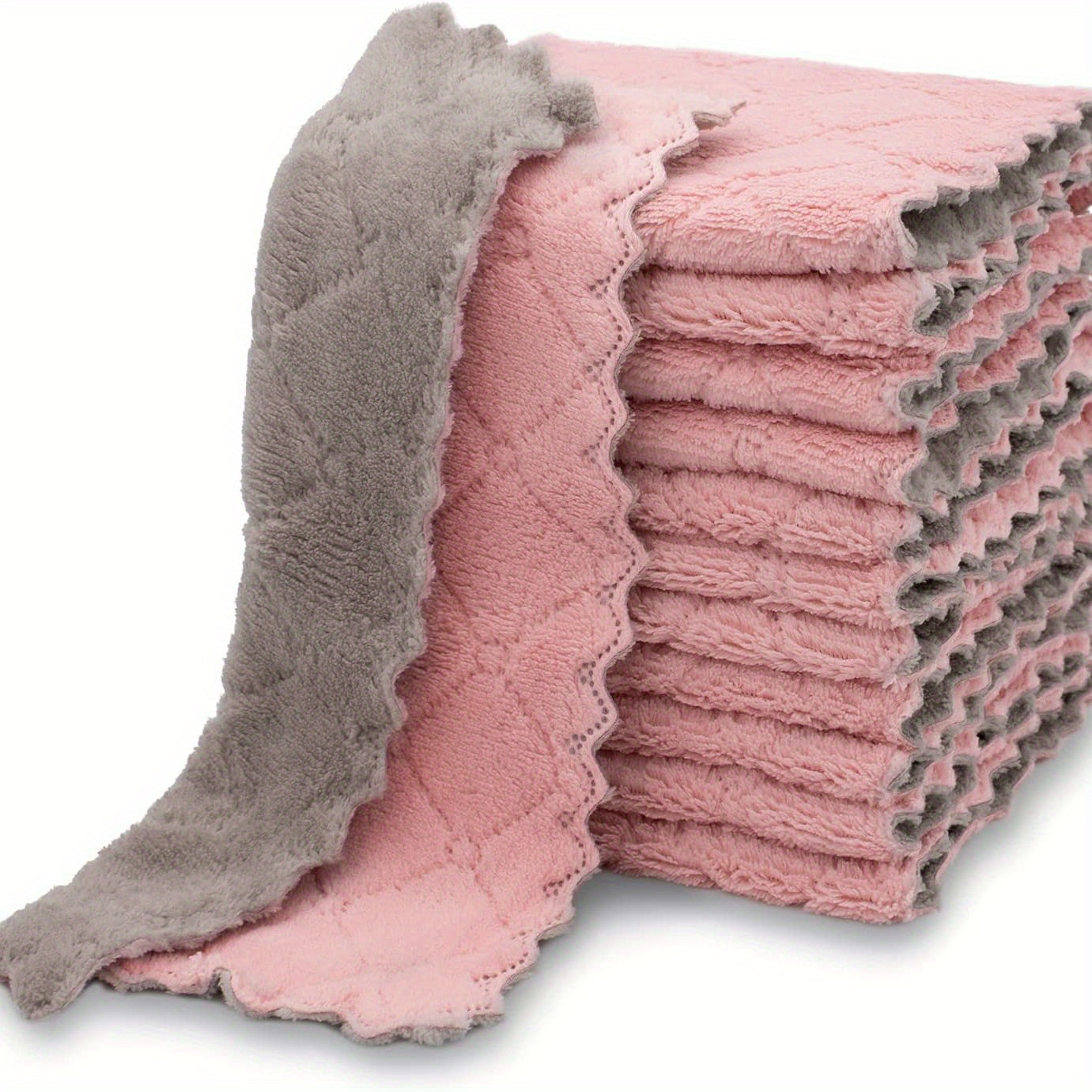 10pcs Microfiber Dish Cloths Kitchen Bathroom Car Window Absorbent Stain Removal