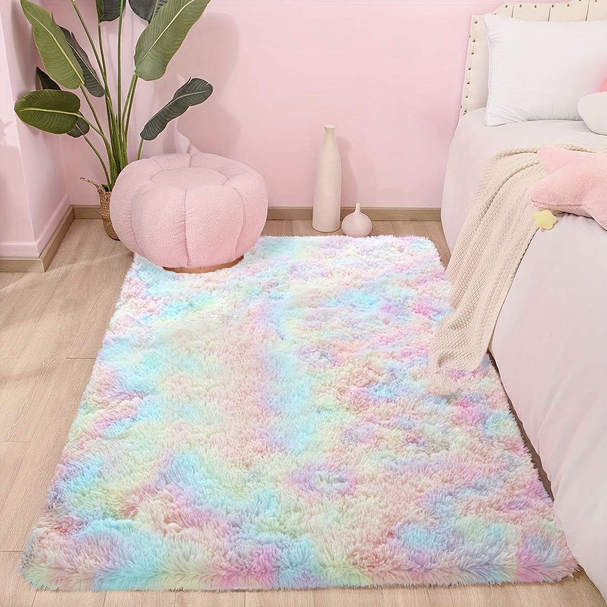 Soft Fluffy Shag Area Rug for Living Room or Bedroom Non-Slip Machine Washable