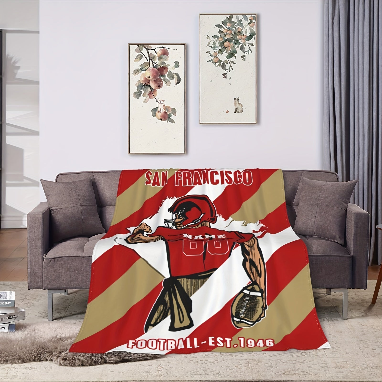Personalized San Francisco Throw Blanket with Custom Name for Home Decor and Gifts
