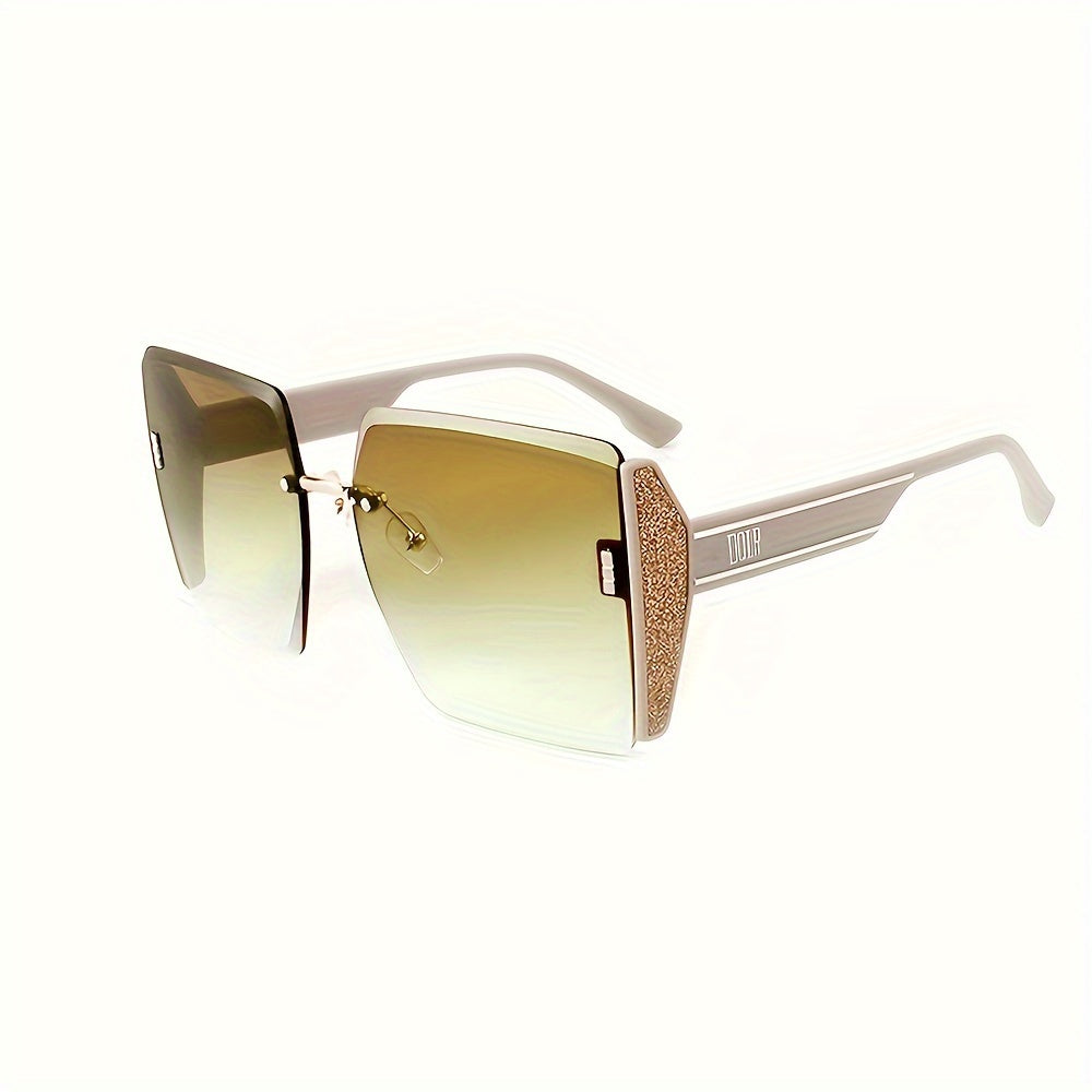 Unisex Rimless Sunglasses Large Gradient Lenses Summer Beach Travel