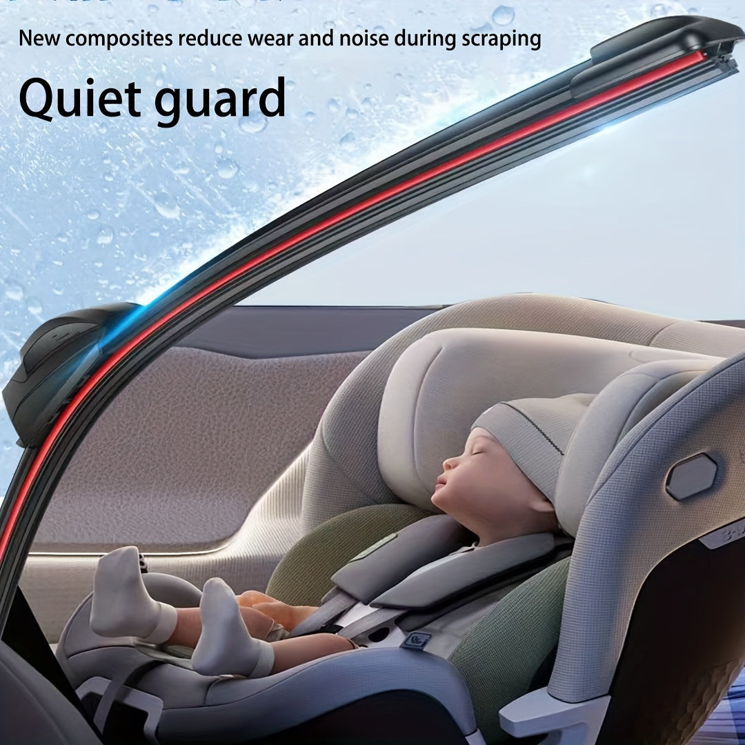 6-Layer Rubber Car Wiper Blade Universal Fit Hook Type 35.56cm-71.12cm Durable Silent