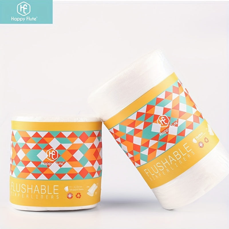 Biodegradable Flushable Diaper Liners 100 Sheets Eco-Friendly Disposable Cloth