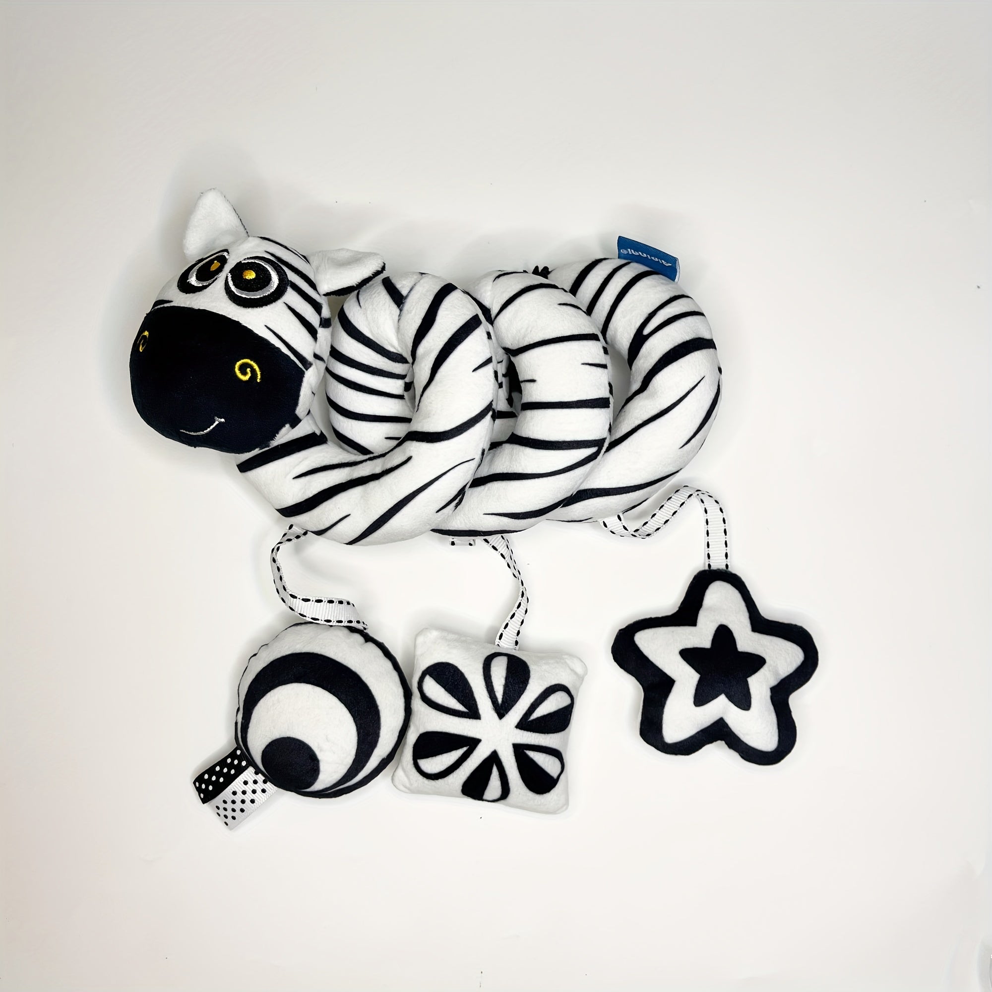 Yangi tug'ilganlar uchun Qora va Oq Patchwork Bolalar Aravachasi va Kreslo Mobil Rattle O'yinchoq