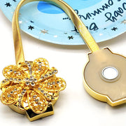 Magnetic Crystal Flower Curtain Tieback Metal Decor for Living Room