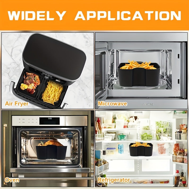 Silicone havo fritöre qoliplari 2-dona, Ninja Foodi Flexdrawer Dual Zone havo fritöresi AF500EU/UK uchun qayta ishlatiladigan aksessuarlar, 5.2L sig'im - pech, mikroto'lqinli pech va muzlatgich bilan mos keladi