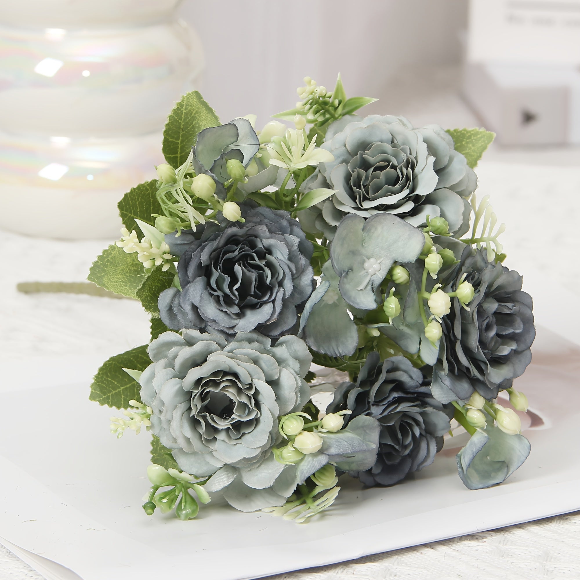 Ramos de flores artificiales peonía falsa para centros de mesa en el hogar y la oficina