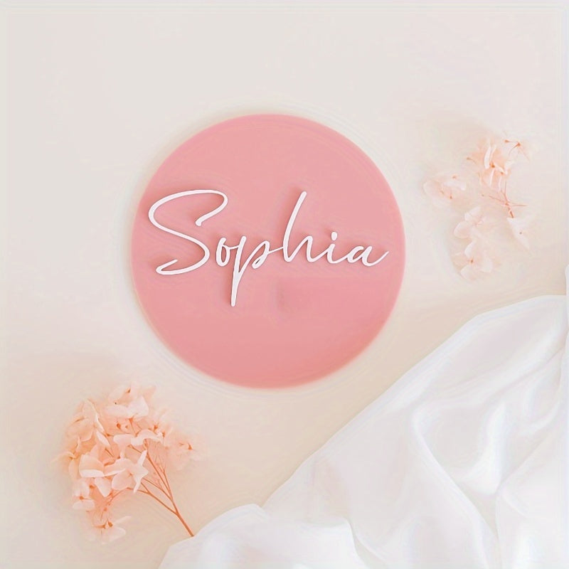 Personalized Acrylic Birth Announcement Plaque and Name Sign for Family Gift