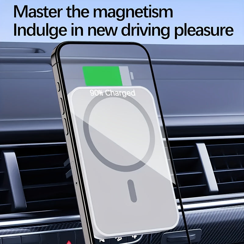 Magnitli simsiz avtomobil uchun quvvatlagich tutqich 15W tez quvvatlantirish sozlanadigan USB Type-C