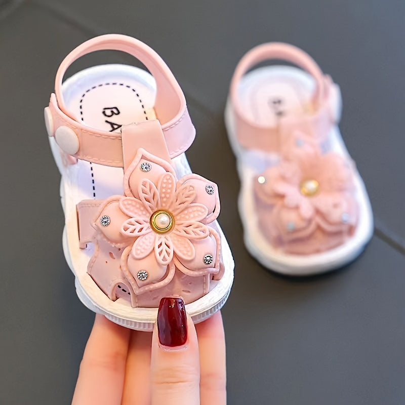 Girls' Summer Princess Sandals with Hollow Design PVC Low Top Toddler Shoes